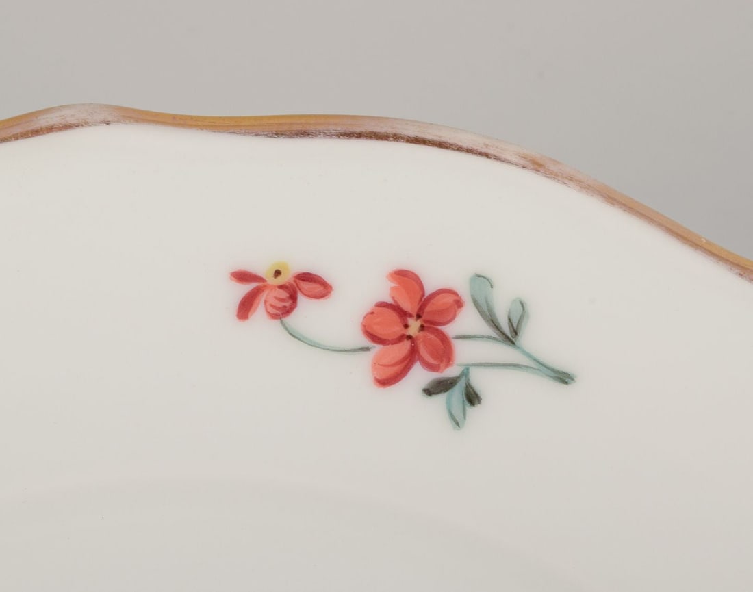 Silesia, Germany. Eight small porcelain lunch plates. Approx. 1930 - 7