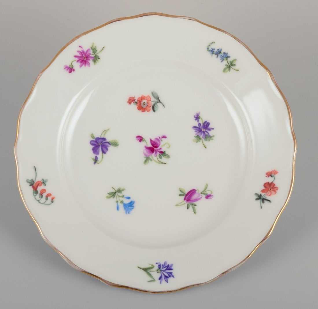 Silesia, Germany. Six small porcelain lunch plates. Approx. 1930 - 4