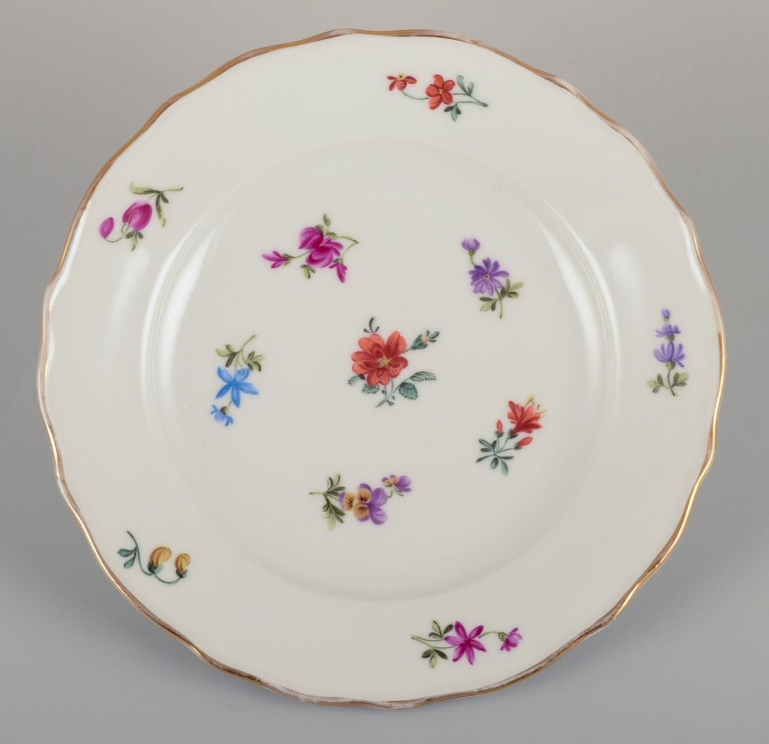 Silesia, Germany. Six small porcelain lunch plates. Approx. 1930 - 5