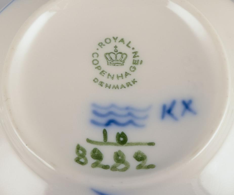 Royal Copenhagen Blue Flower Braided. Set of six pairs of bouillon cups and saucers in porcelain. - 8