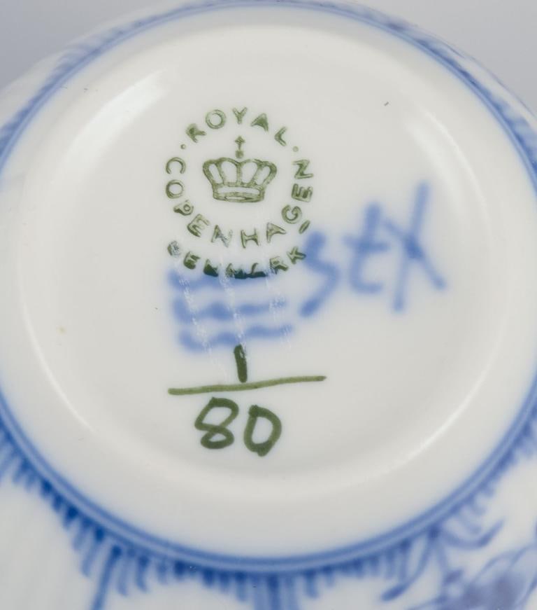 Royal Copenhagen Blue Fluted Plain. A set of four coffee cups with saucers. 1969-1974. - 8