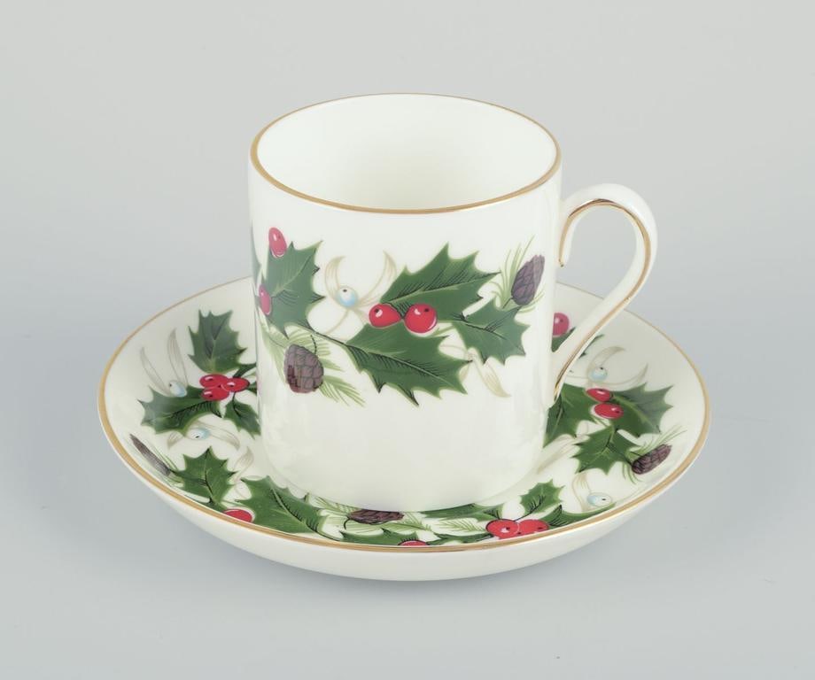 Royal Tuscan, England. Three pairs of cups with handles."Noel" series. 20th C. - 4