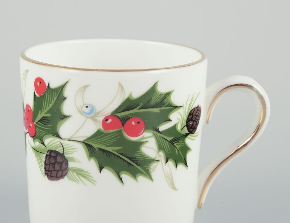 Royal Tuscan, England. Three pairs of cups with handles."Noel" series. 20th C. - 7