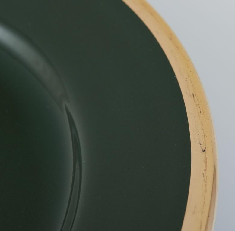 Pillivuyt, France. A set of twelve porcelain cake plates. "Green Bistro". Ca. 1970s - 2