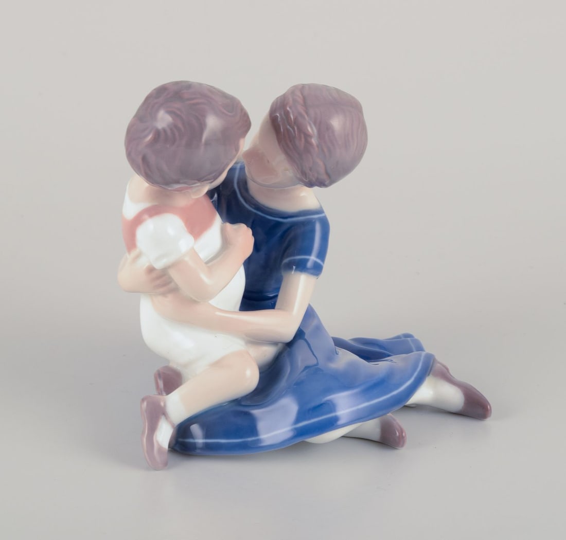 Bing & Grondahl, porcelain figurine of mother and boy. 1920s/30s. - 5
