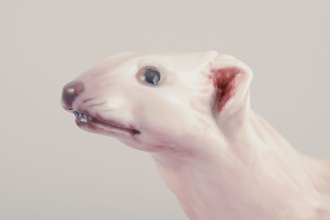 Dahl Jensen, porcelain figurine of ermine, 1930/40s - 4
