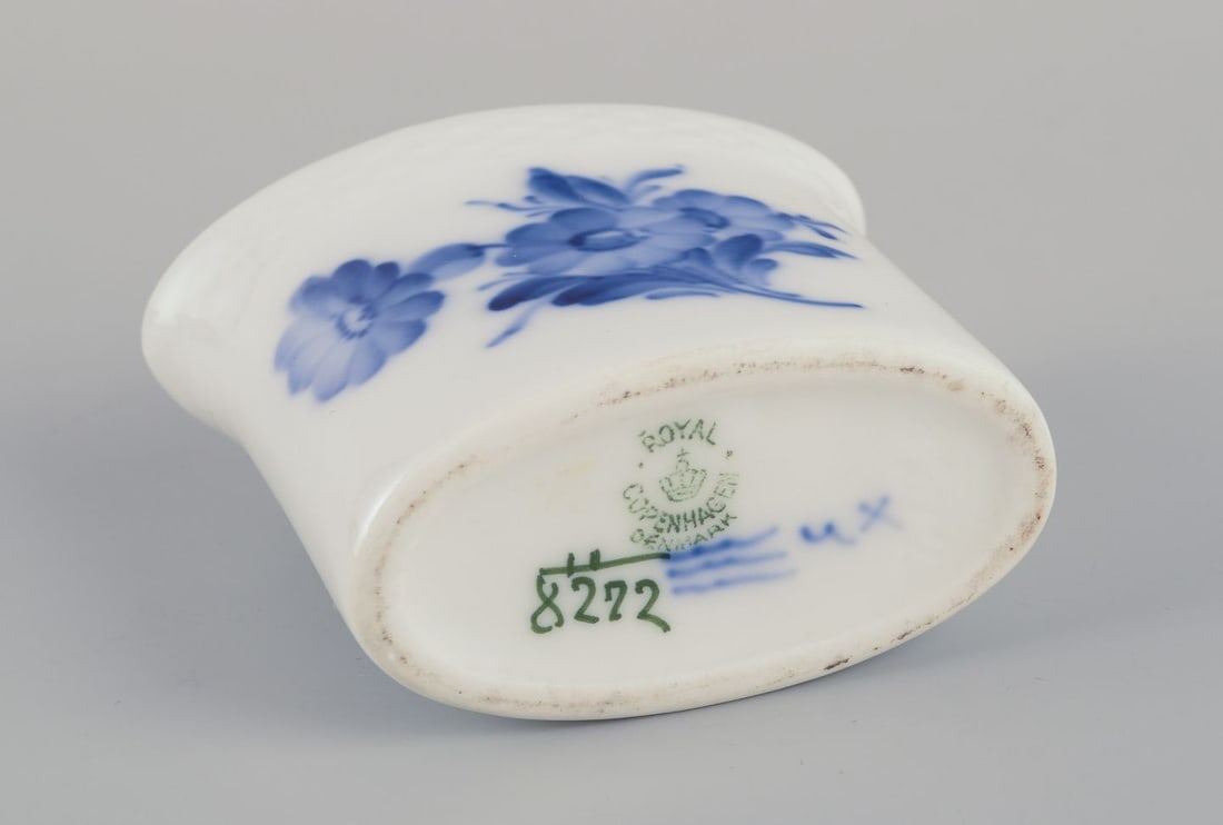Royal Copenhagen Blue Flower Braided. Small oval dish, cake plate and a toothpick holder in - 4