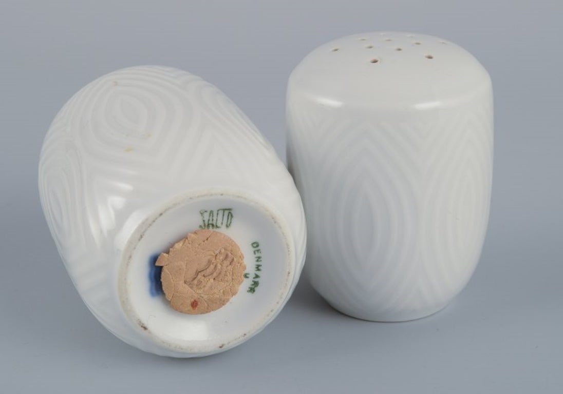 Axel Salto for Royal Copenhagen. Salt and pepper set in white porcelain. Circa 1960s. - 6