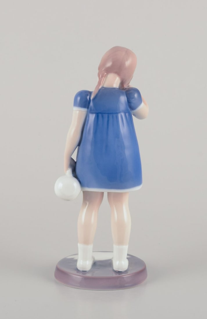 Bing and Grondahl, Denmark. Porcelain figure of a girl with spilled milk. - 5