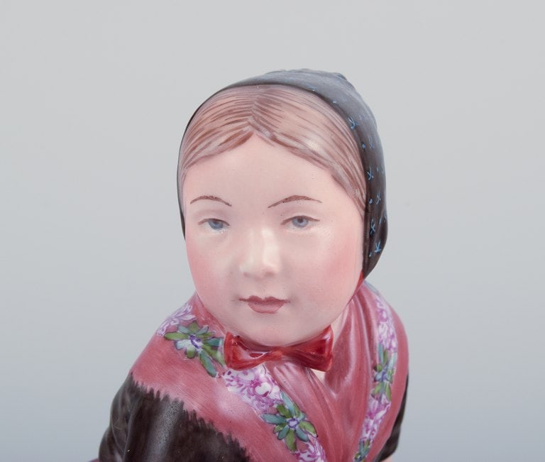 Royal Copenhagen, regional figurine of a girl from Faroe Islands. Overglaze. Dressed in regional - 6