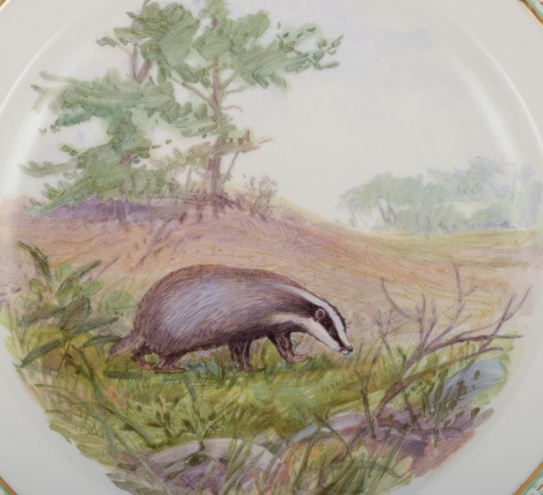 Royal Copenhagen Fauna Danica. Porcelain plate. Hand-painted with a motif of a badger. - 4