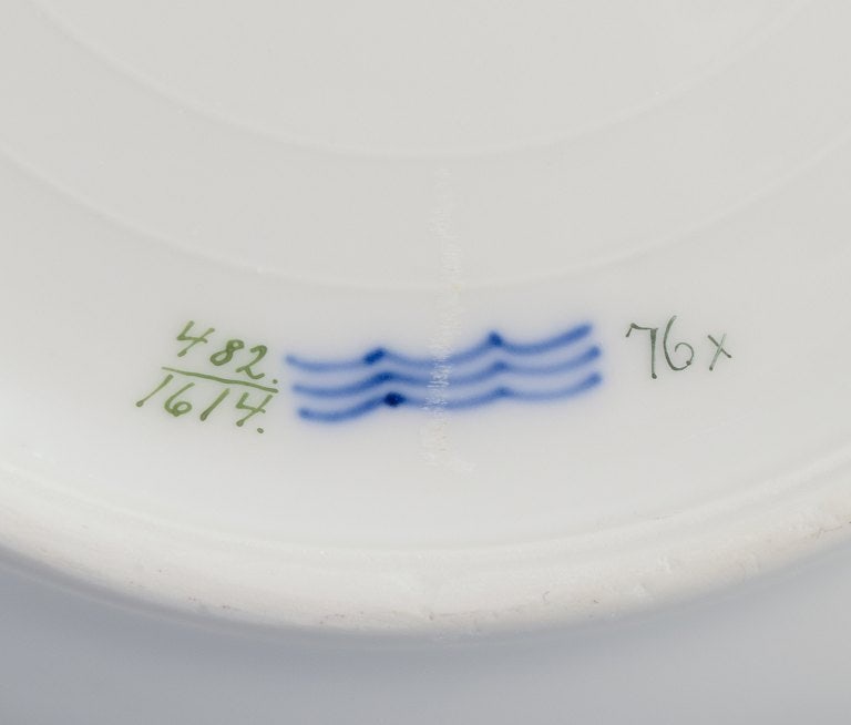Royal Copenhagen Saxon Flower. Six deep plates in porcelain. Hand-painted with polychrome flowers. - 7