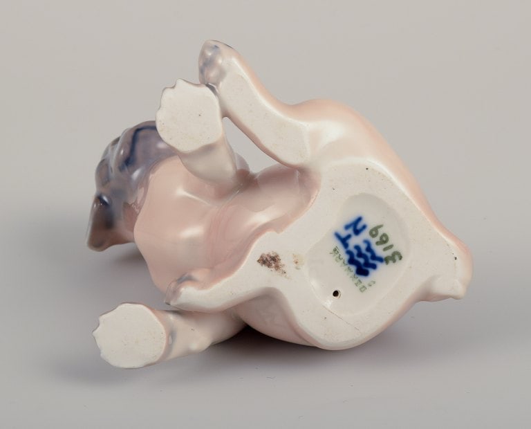 Royal Copenhagen, porcelain figurine of a Boxer puppy. - 6