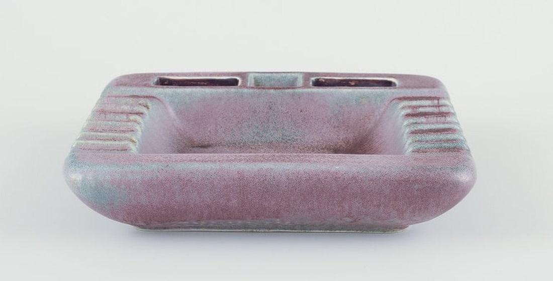 Gunnar Nylund for Rorstrand, Sweden. Square ceramic cigar ashtray. Circa 1960s. - 4
