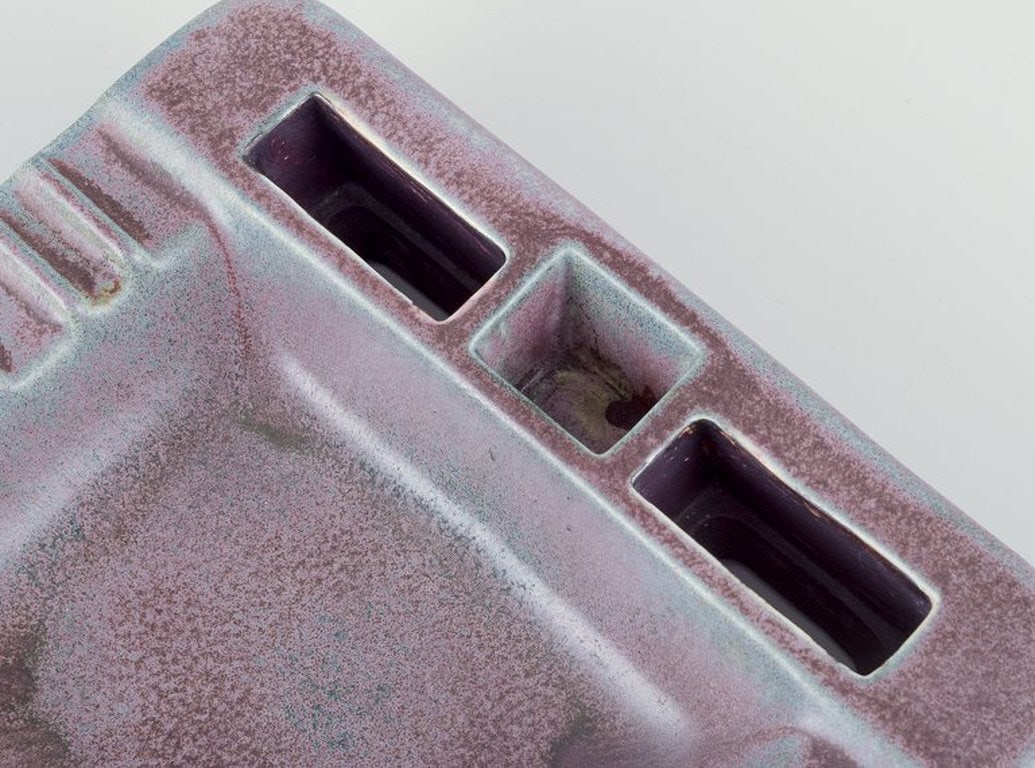 Gunnar Nylund for Rorstrand, Sweden. Square ceramic cigar ashtray. Circa 1960s. - 7