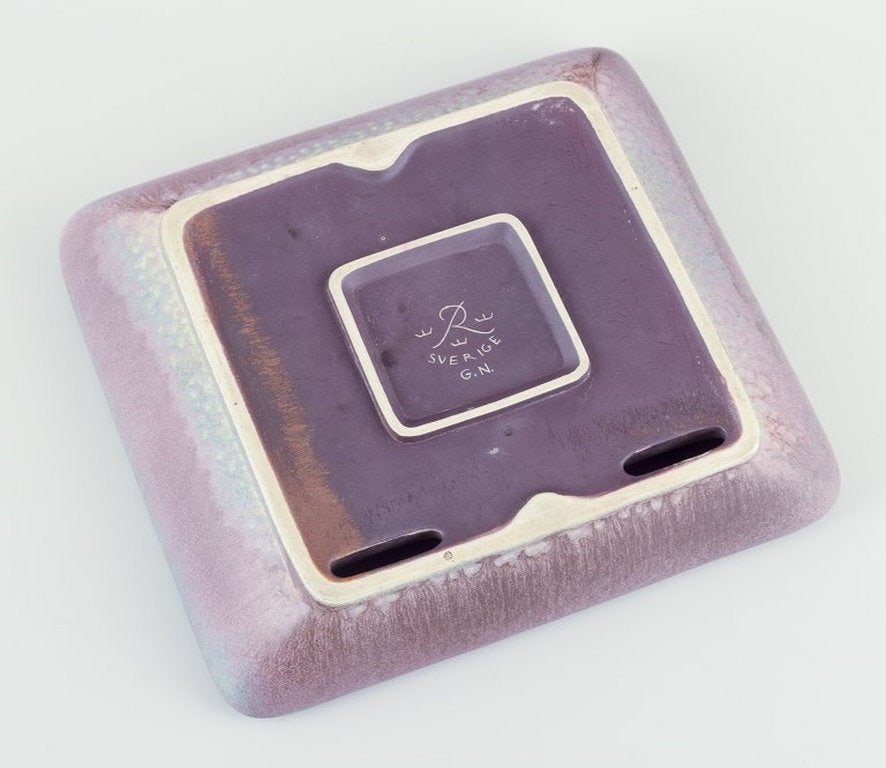 Gunnar Nylund for Rorstrand, Sweden. Square ceramic cigar ashtray. Circa 1960s. - 8