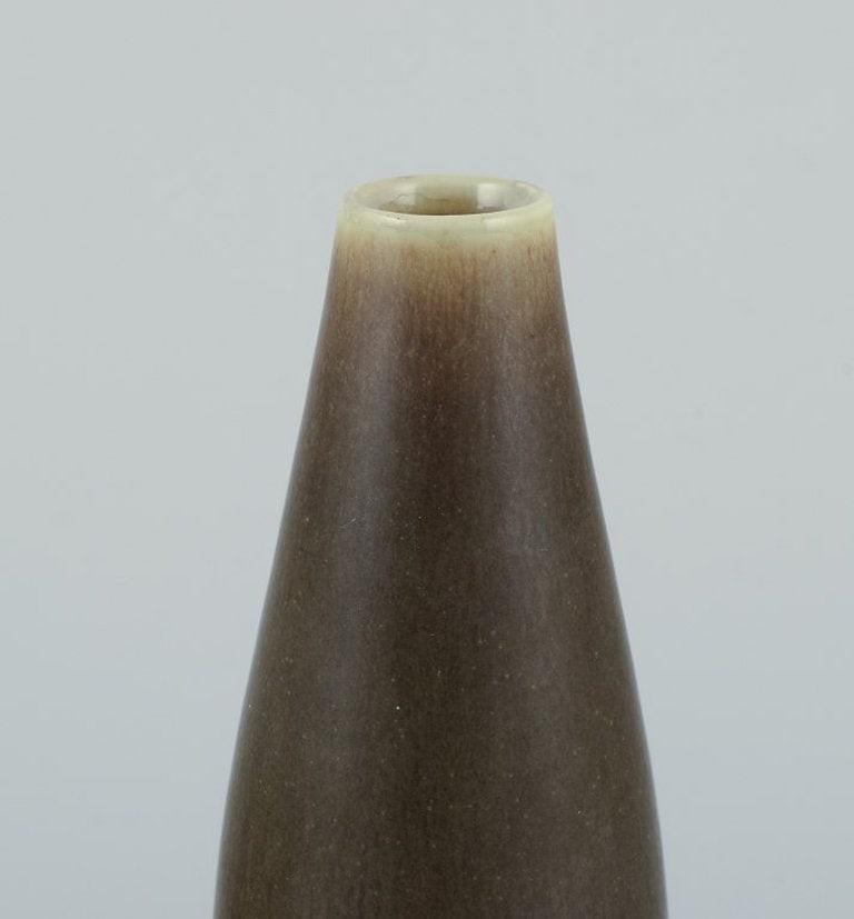 Per Linnemann-Schmidt for Palshus, Denmark. Slender ceramic vase with hare fur glaze. Circa - 3