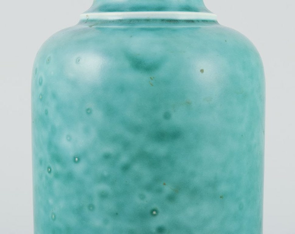 Wilhelm Kage for Gustavsberg, Sweden. Large 'Argenta' series stoneware vase. Hand-turned, glazed in - 4