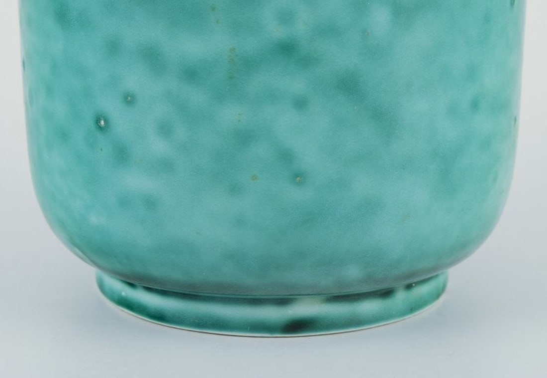 Wilhelm Kage for Gustavsberg, Sweden. Large 'Argenta' series stoneware vase. Hand-turned, glazed in - 5