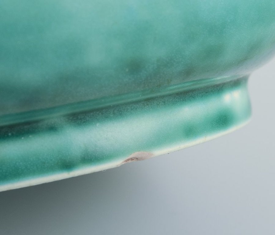 Wilhelm Kage for Gustavsberg, Sweden. Large 'Argenta' series stoneware vase. Hand-turned, glazed in - 7