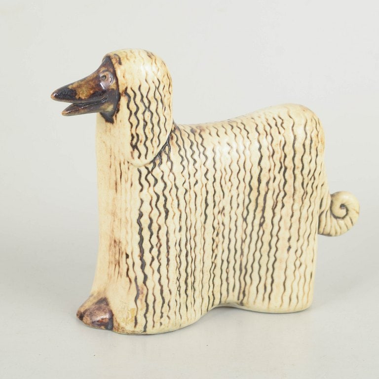 Lisa Larsson for Gustavsberg, Sweden. Afghan hound figurine in stoneware. Approx. 1970s. (1 of 4)