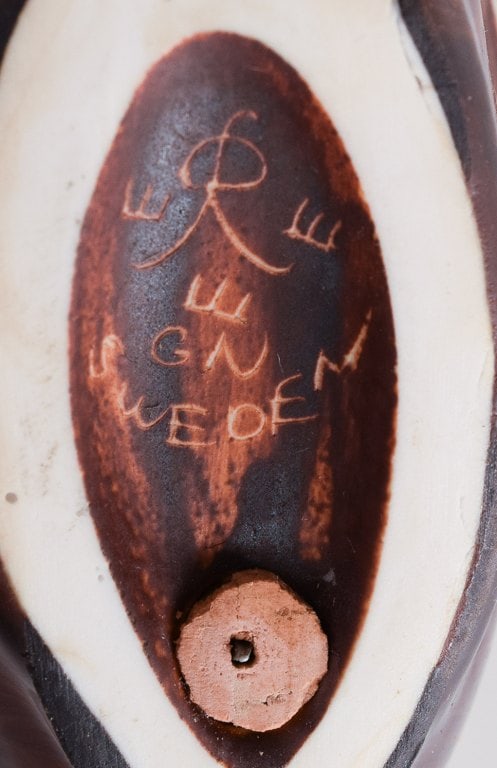 Gunnar Nylund (1904-1997) for Rorstrand. Fish in glazed ceramics. Beautiful glaze in brown shades. - 4