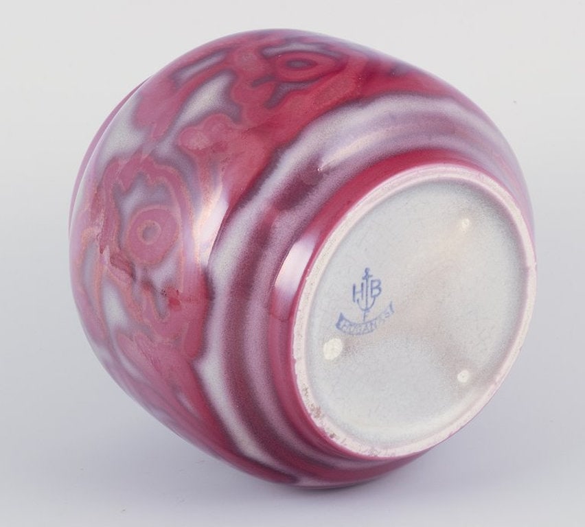 Edgar Bockman for Hoganas, Sweden. Lidded stoneware jar. Lustre glaze. Approximately 1940s. - 5