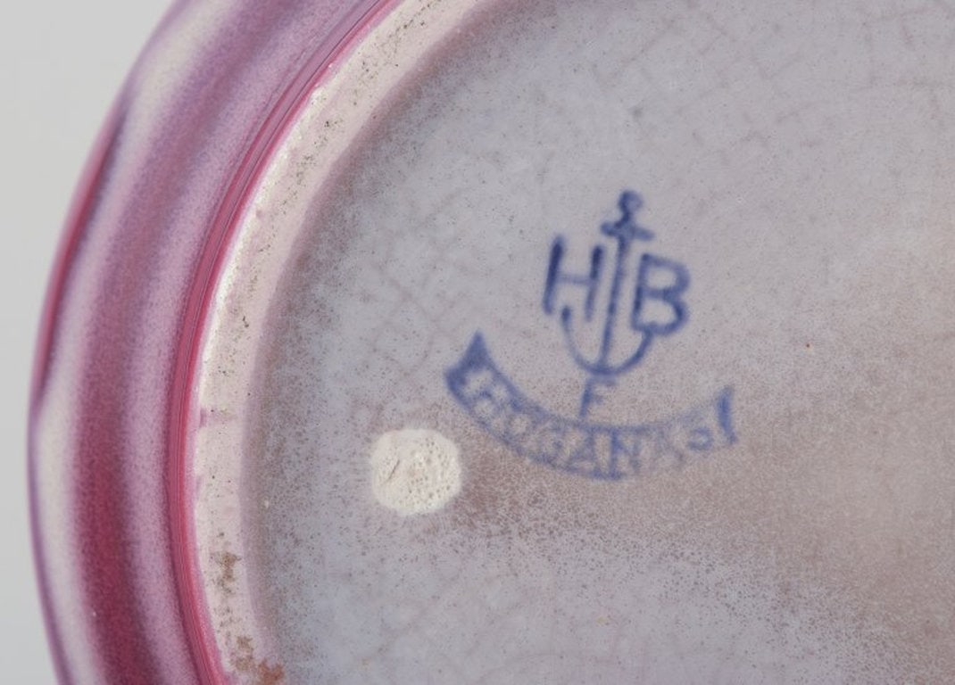 Edgar Bockman for Hoganas, Sweden. Lidded stoneware jar. Lustre glaze. Approximately 1940s. - 6