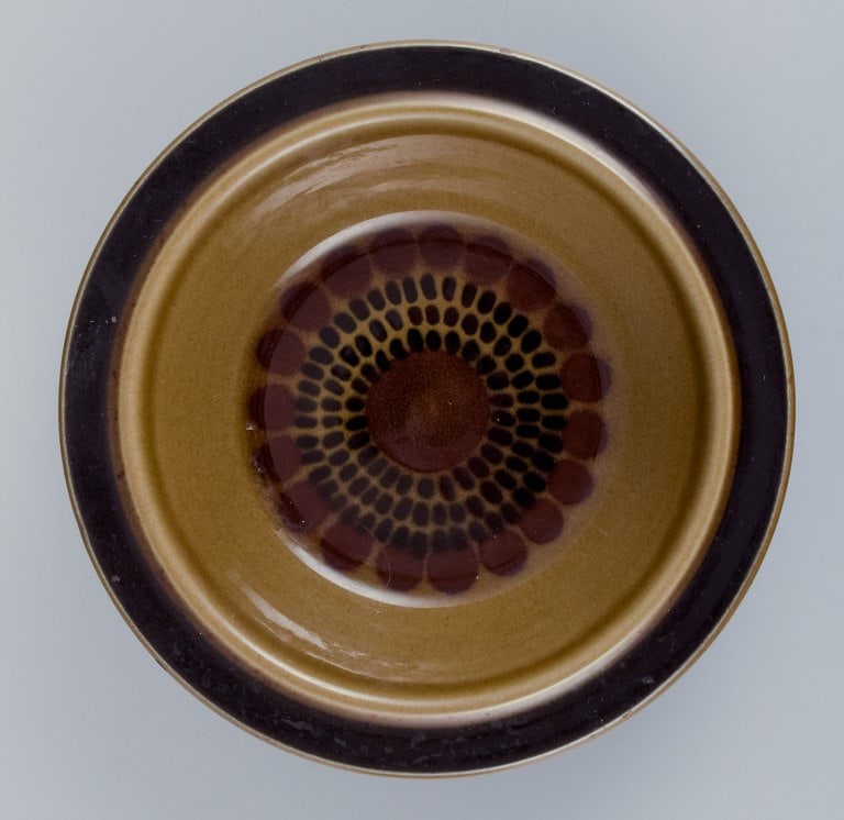 Gunvor Olin-Gronqvist for Arabia, "Cosmos," three deep plates. Stoneware in a retro style. Glazed in - 3