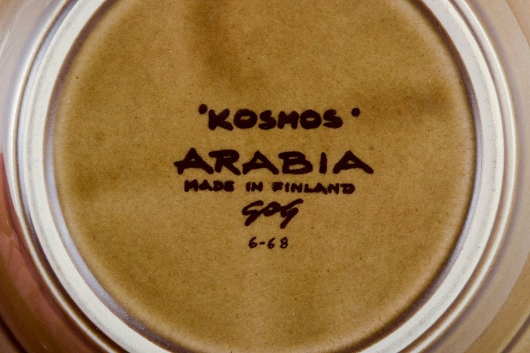 Gunvor Olin-Gronqvist for Arabia, "Cosmos," three deep plates. Stoneware in a retro style. Glazed in - 5
