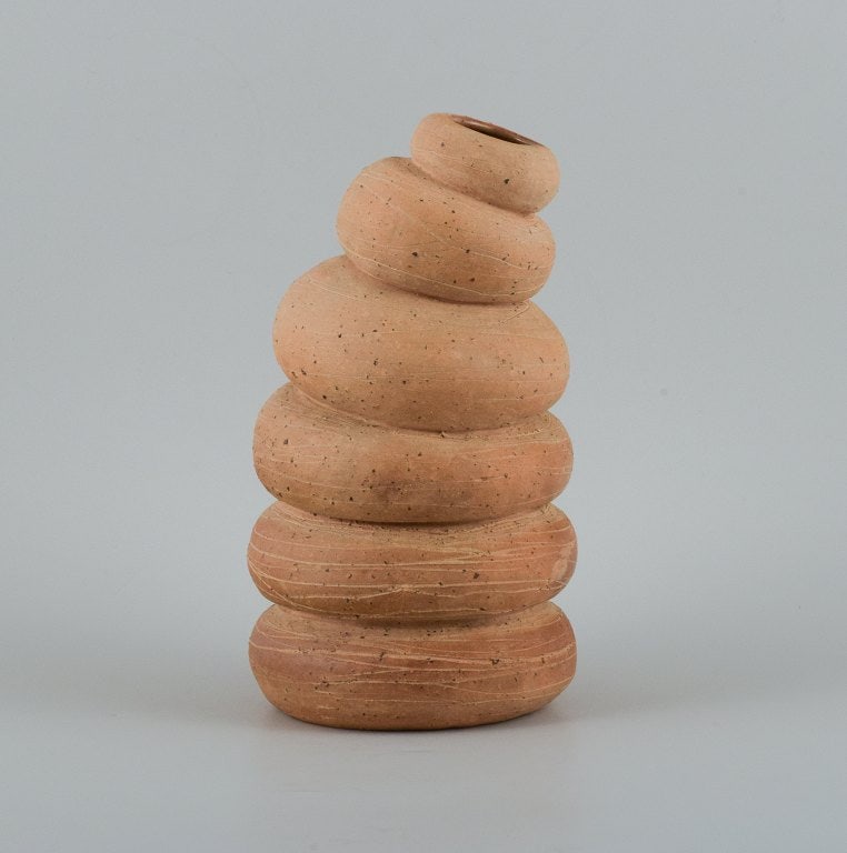 Christina Muff, Danish contemporary ceramicist (b. 1971). Tall, organically shaped vessel made from - 2