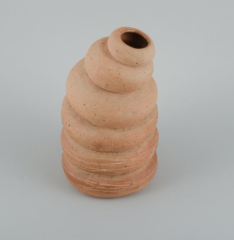 Christina Muff, Danish contemporary ceramicist (b. 1971). Tall, organically shaped vessel made from - 3