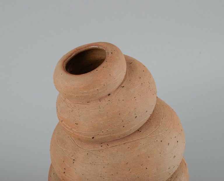 Christina Muff, Danish contemporary ceramicist (b. 1971). Tall, organically shaped vessel made from - 5
