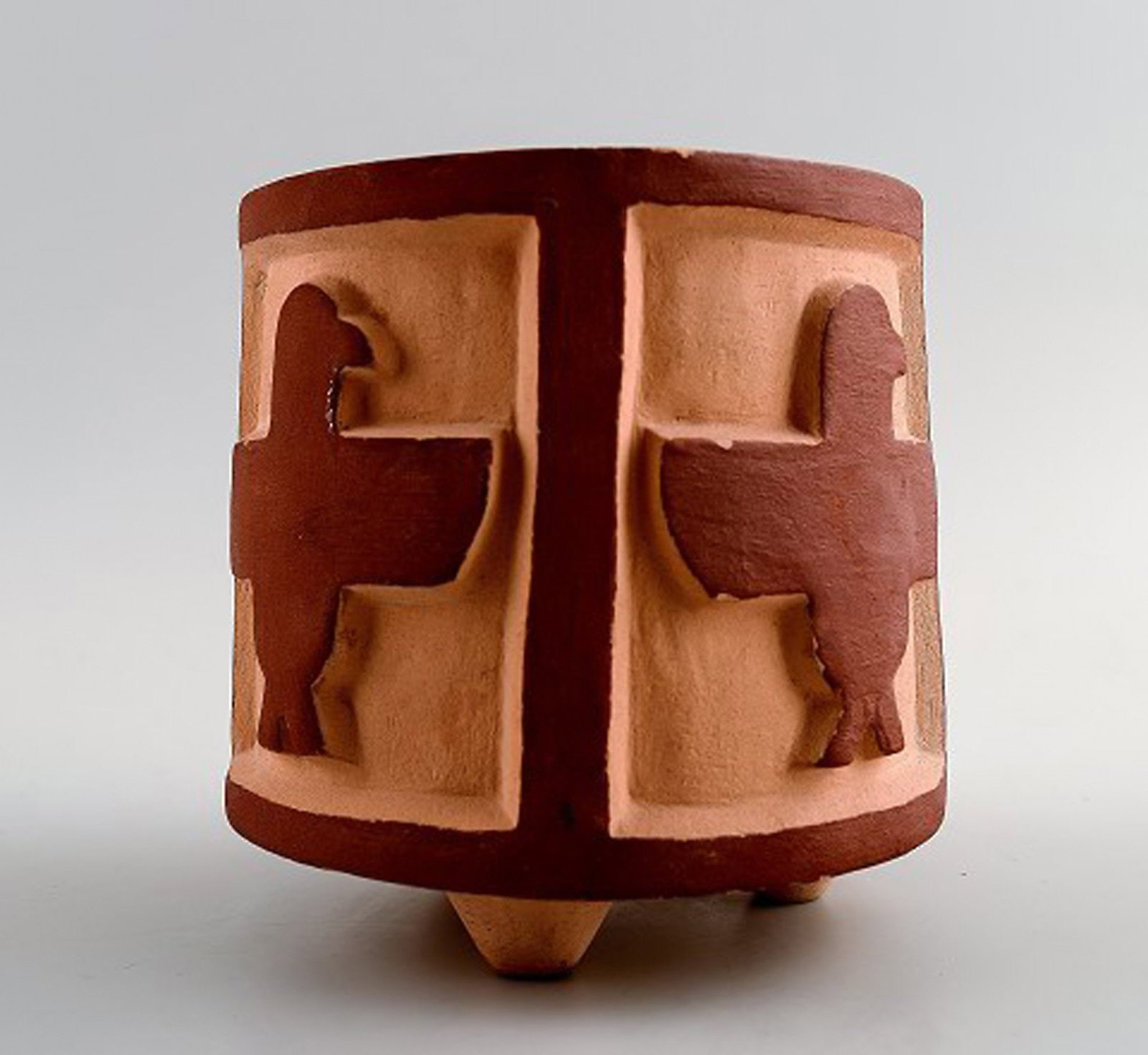 Presumably Wilhelm Kage (1889-1960) for Farsta. Sweden, app. 1930. Unique vase in unglazed art - 2