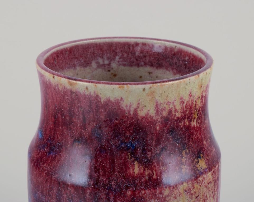 French ceramicist. Ceramic vase with glaze in shades of blue-violet. Mid-20th C. - 3