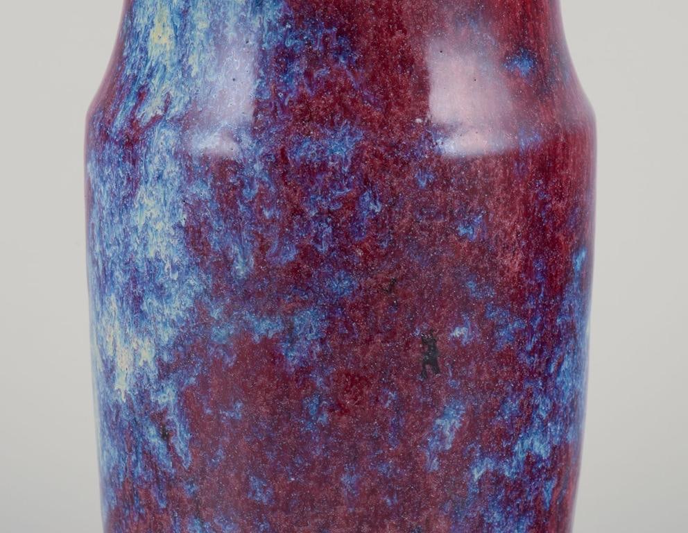 French ceramicist. Ceramic vase with glaze in shades of blue-violet. Mid-20th C. - 4