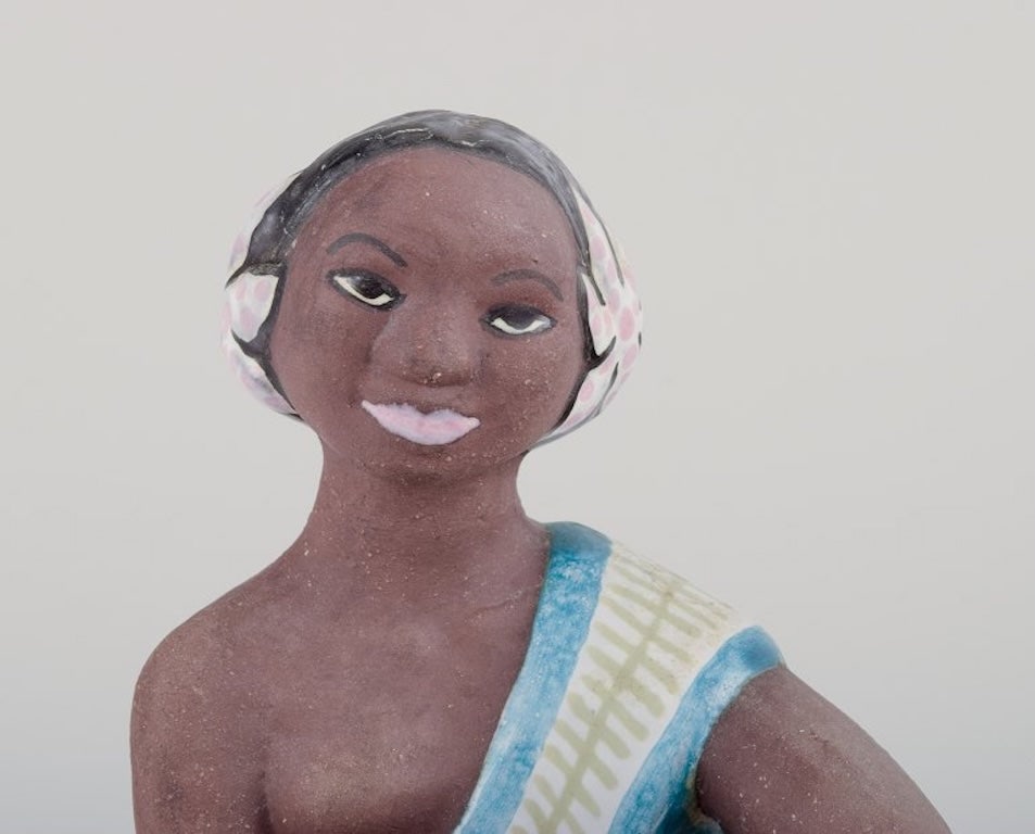 Mari Simmulson, for Upsala-Ekeby, Sweden. Rare ceramic figurine of a half-naked Tahitian woman. - 4