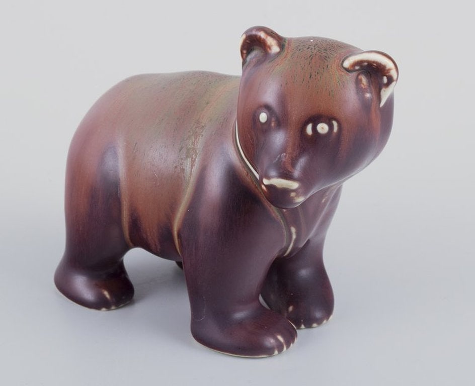 Gunnar Nylund for Rorstrand, Sweden. Ceramic figurine in the shape of a bear cub. Mid-20th century. - 3