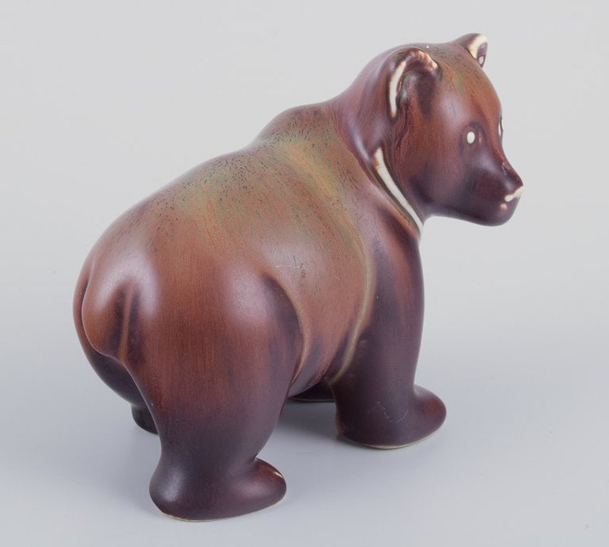 Gunnar Nylund for Rorstrand, Sweden. Ceramic figurine in the shape of a bear cub. Mid-20th century. - 5