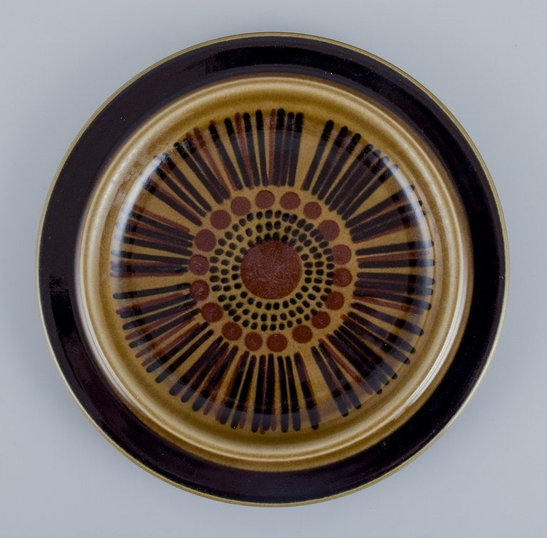 Gunvor Olin-Gronqvist for Arabia, "Cosmos", a set of five lunch plates in stoneware. Retro-style - 2
