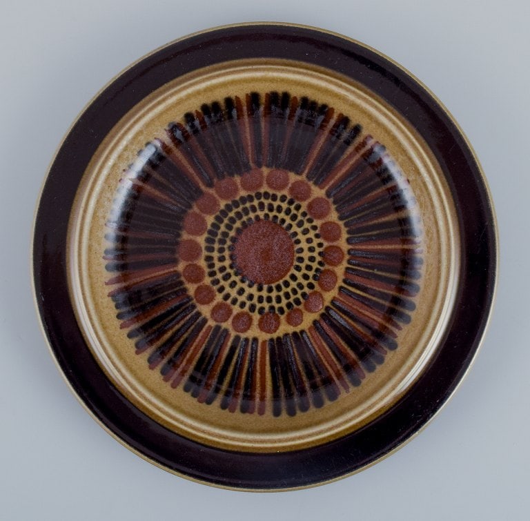 Gunvor Olin-Gronqvist for Arabia, "Cosmos", a set of five lunch plates in stoneware. Retro-style - 3