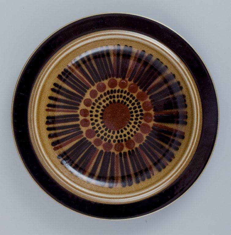 Gunvor Olin-Gronqvist for Arabia, "Cosmos", a set of five lunch plates in stoneware. Retro-style - 4