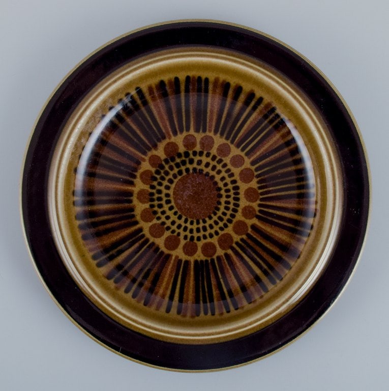 Gunvor Olin-Gronqvist for Arabia, "Cosmos", a set of five lunch plates in stoneware. Retro-style - 5