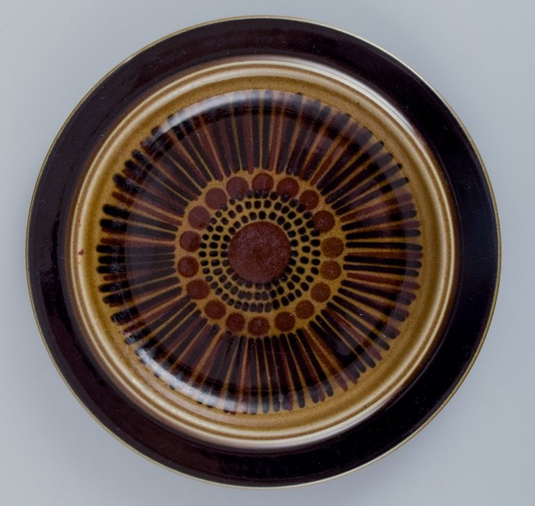 Gunvor Olin-Gronqvist for Arabia, "Cosmos", a set of five lunch plates in stoneware. Retro-style - 6