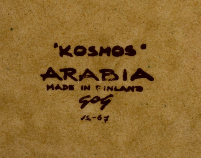 Gunvor Olin-Gronqvist for Arabia, "Cosmos", a set of five lunch plates in stoneware. Retro-style - 7