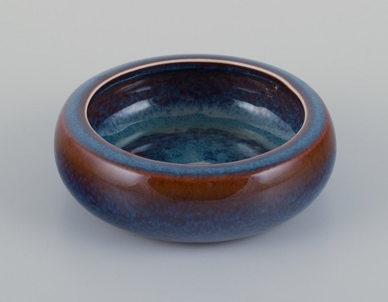 Carl Harry Stalhane (1920-1990) for Rorstrand, ceramic bowl with blue and brown glaze. - 2