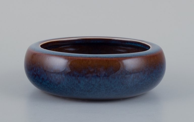 Carl Harry Stalhane (1920-1990) for Rorstrand, ceramic bowl with blue and brown glaze. - 3