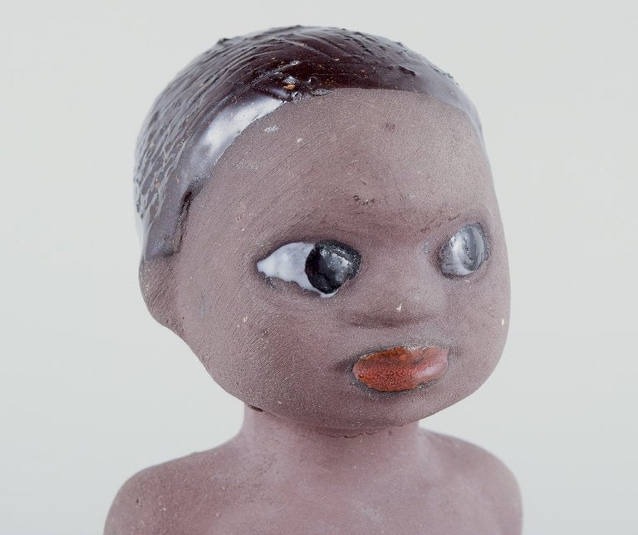 Mari Simmulson for Upsala Ekeby, Sweden. Figure of a child in glazed stoneware. Ca. 1960. - 6