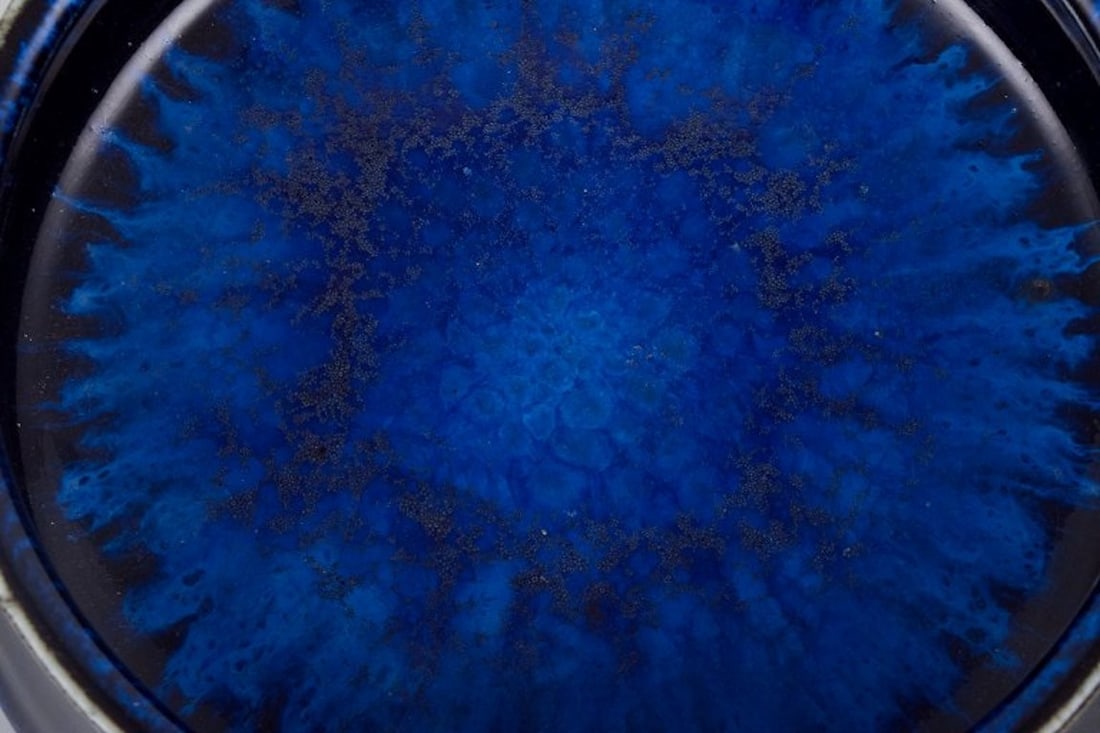 Carl Harry Stalhane for Rorstrand, Sweden. Ceramic bowl with blue tones glaze. Mid-20th century. - 5
