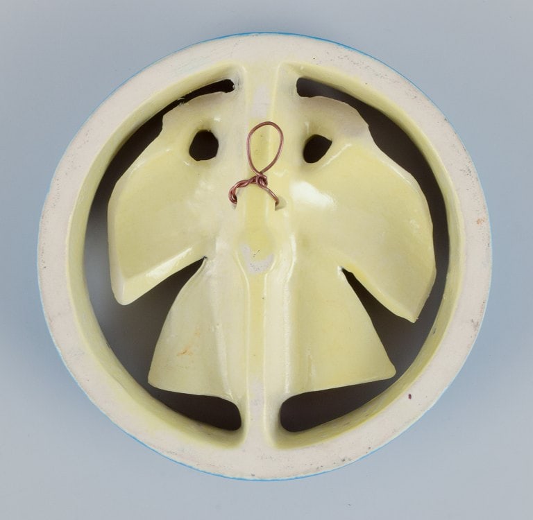 Lisa Larson for Gustavsberg, Sweden. Ceramic relief with an insect motif. Turquoise, red, and black - 7